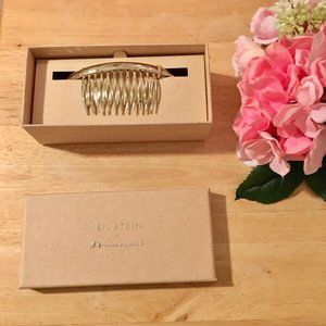 Hammered Crescent Hair Comb - Shiny Gold